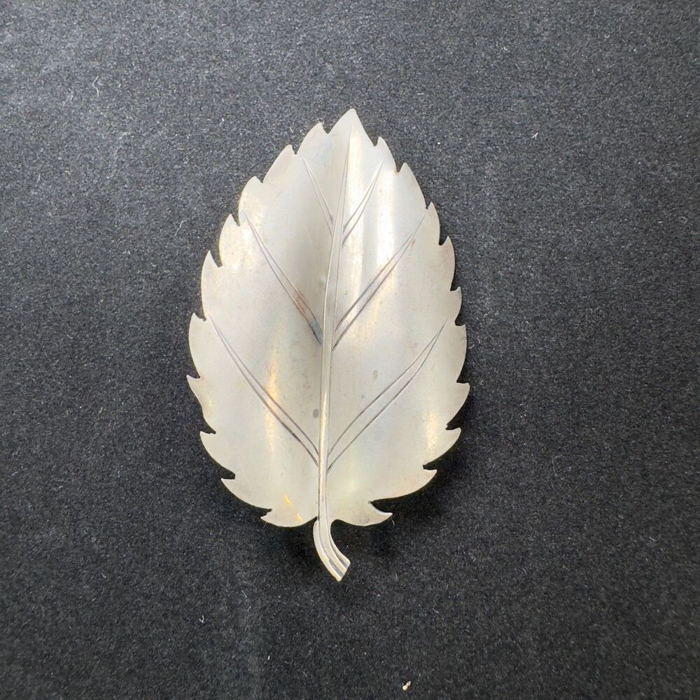 Vintage Sterling Silver Leaf Brooch Unsigned Maple Leaf Mid Century Fine Jewelry